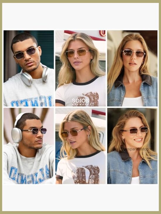Metal Frame Polarized Sunglasses UV400 Protection Square Retro Style main image 6